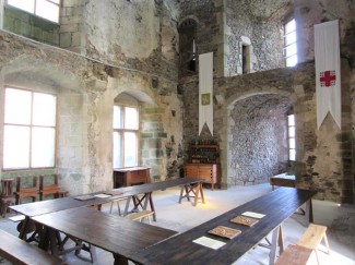 Banquet hall at St Mesmin Castle France