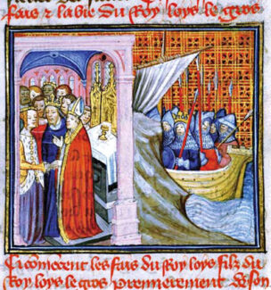 Marriage depiction of Eleanor of Aquitaine to Henry VII of France