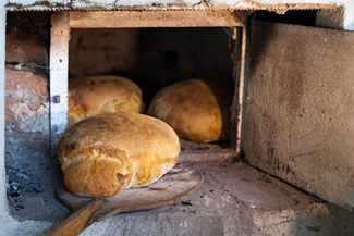 Bread baking using an old oven