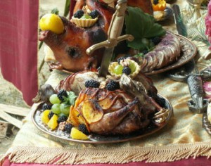 Medieval banquet style table layout