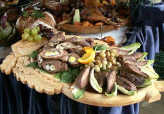 Banquet menus consisted of many types of food