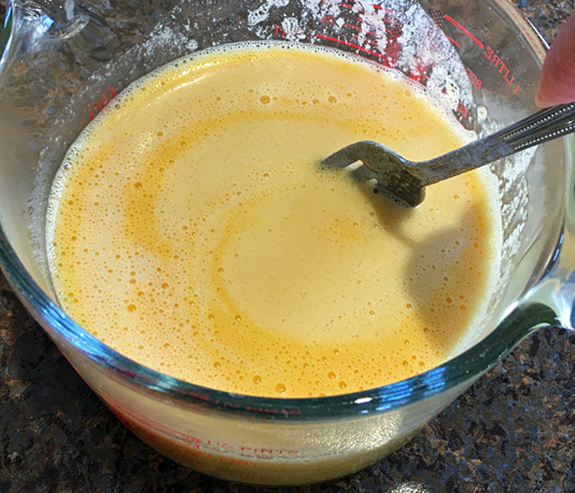mix cream into custard