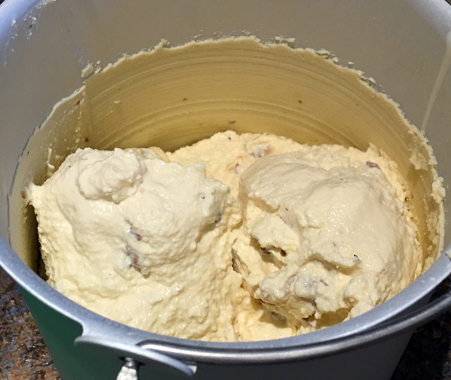 medieval walnut ice cream in bucket
